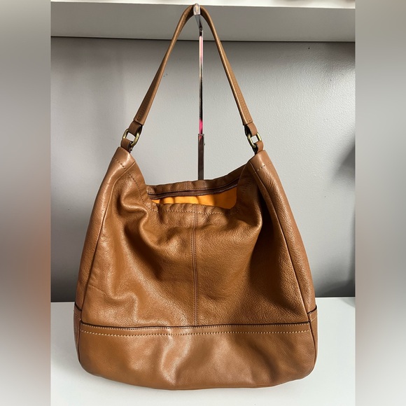 Coach Pebble Leather Hobo Shoulder Hand Bag F23293 Tan Brown - Picture 3 of 9